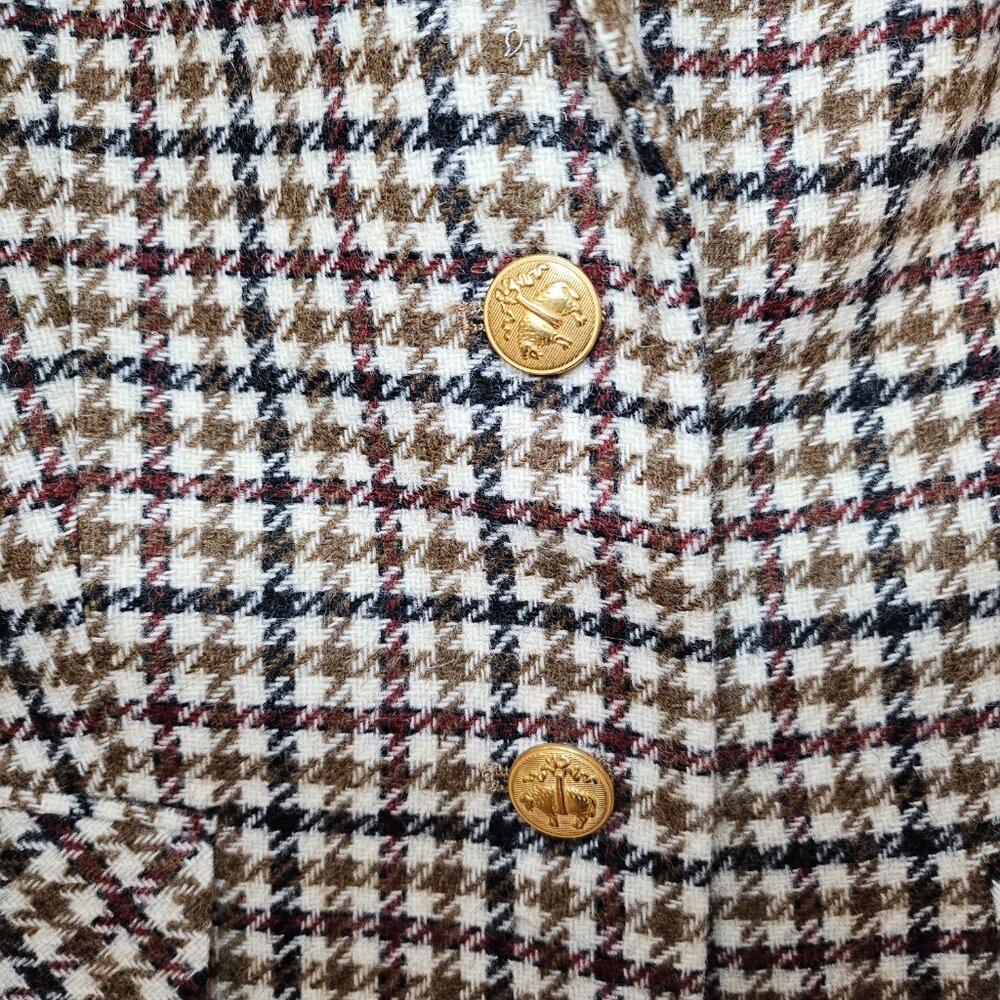 Brooks Brothers Red Fleece Moon plaid houndstooth Blazer Golden Sheep - Picture 3 of 12